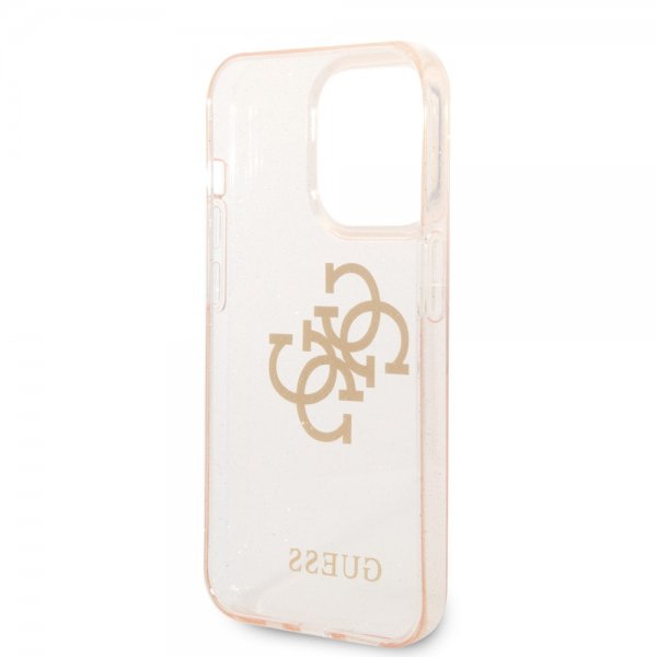 Guess iPhone 14 Pro Cover Full Glitter Guld