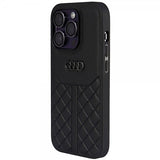 Audi iPhone 14 Pro Cover Ægte Læder Etui Sort