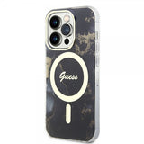 Guess iPhone 14 Pro Cover Golden Marble MagSafe Sort