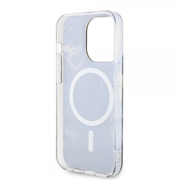 Guess iPhone 14 Pro Cover Golden Marble MagSafe Sort