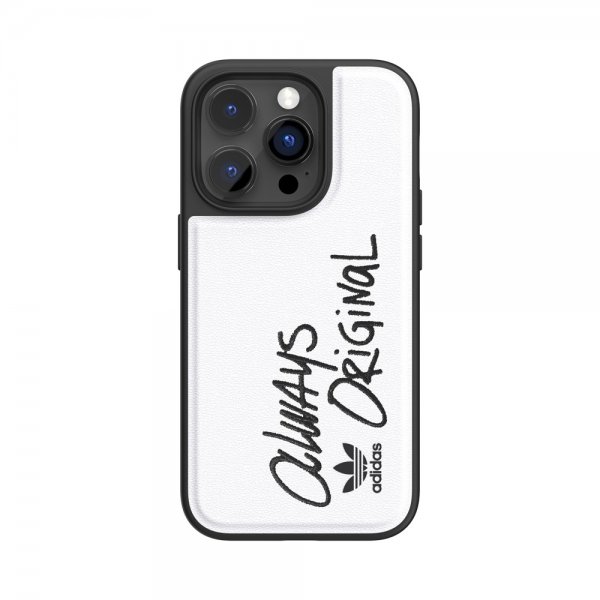 Adidas iPhone 14 Pro Cover Inlay Embroidery Case Hvid Sort