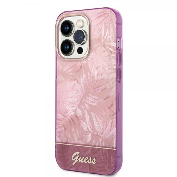 Guess iPhone 14 Pro Cover Jungle Rosa