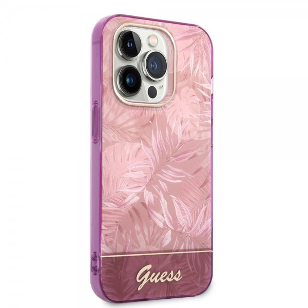 Guess iPhone 14 Pro Cover Jungle Rosa