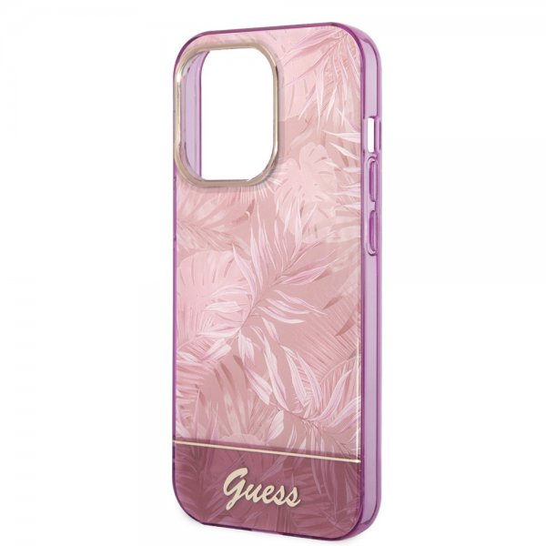 Guess iPhone 14 Pro Cover Jungle Rosa