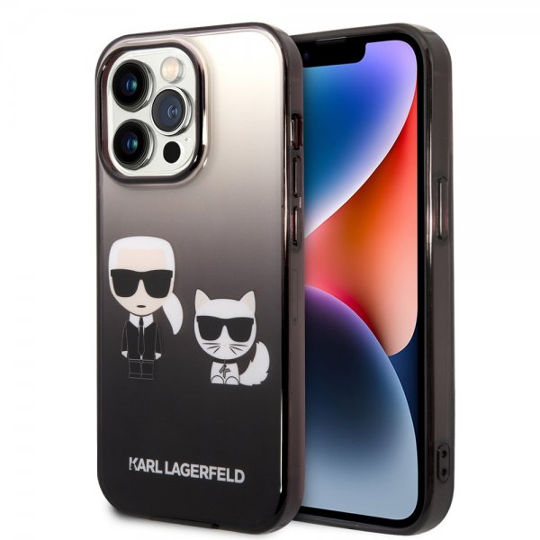 Karl Lagerfeld iPhone 14 Pro Cover Karl & Choupette Gradient Sort
