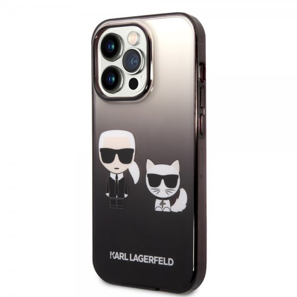 Karl Lagerfeld iPhone 14 Pro Cover Karl & Choupette Gradient Sort