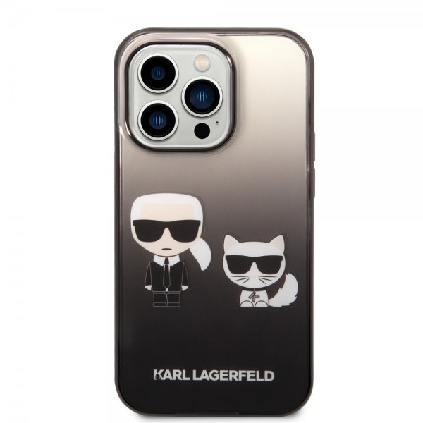 Karl Lagerfeld iPhone 14 Pro Cover Karl & Choupette Gradient Sort