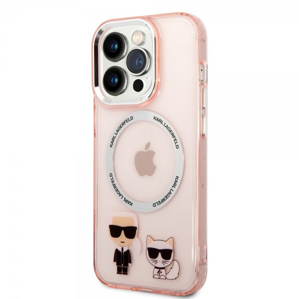 Karl Lagerfeld iPhone 14 Pro Cover Karl & Choupette MagSafe Rosa