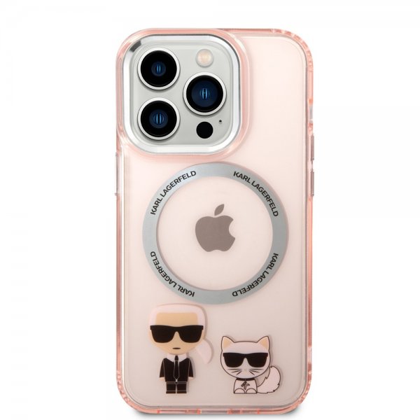 Karl Lagerfeld iPhone 14 Pro Cover Karl & Choupette MagSafe Rosa