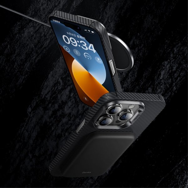 Benks iPhone 14 Pro Cover Kevlar MagSafe Sort