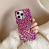 iPhone 14 Pro Cover Leopardmønster Lilla