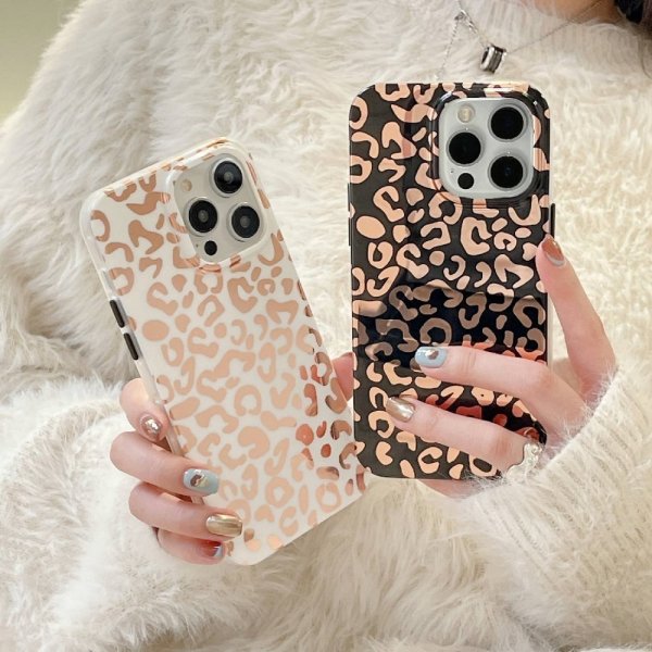 iPhone 14 Pro Cover Leopardmønster Lilla