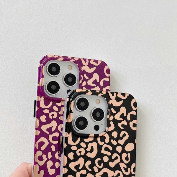 iPhone 14 Pro Cover Leopardmønster Hvid