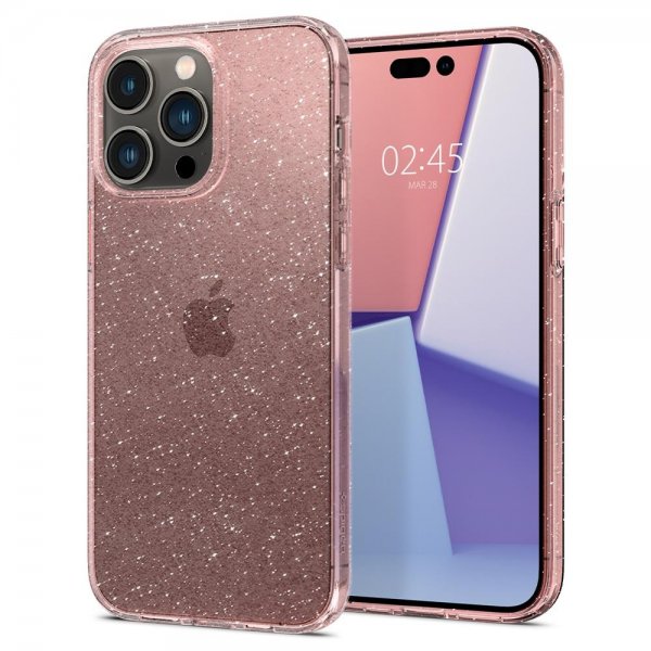 Spigen iPhone 14 Pro Cover Liquid Crystal Glitter Rose Quartz