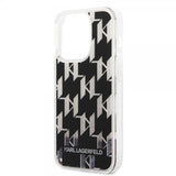 Karl Lagerfeld iPhone 14 Pro Cover Liquid Glitter Monogram Sort