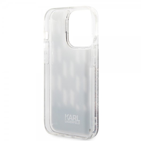 Karl Lagerfeld iPhone 14 Pro Cover Liquid Glitter Monogram Sort