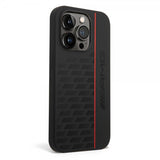 AMG iPhone 14 Pro Cover Liquid Silikone Carbon Mønster Sort