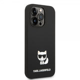 Karl Lagerfeld iPhone 14 Pro Cover Liquid Silicone Choupette Sort