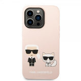 Karl Lagerfeld iPhone 14 Pro Cover Liquid Silicone Karl & Choupette MagSafe Rosa