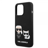 Karl Lagerfeld iPhone 14 Pro Cover Liquid Silicone Karl & Choupette MagSafe Sort
