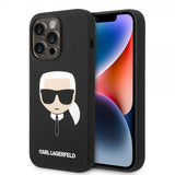 Karl Lagerfeld iPhone 14 Pro Cover Liquid Silicone Karl MagSafe Sort