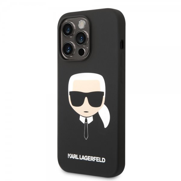 Karl Lagerfeld iPhone 14 Pro Cover Liquid Silicone Karl MagSafe Sort