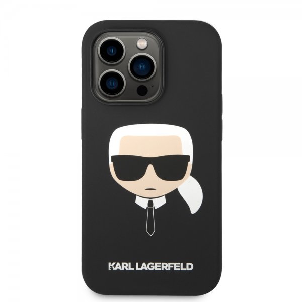 Karl Lagerfeld iPhone 14 Pro Cover Liquid Silicone Karl MagSafe Sort