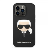 Karl Lagerfeld iPhone 14 Pro Cover Liquid Silicone Karl MagSafe Sort