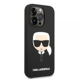 Karl Lagerfeld iPhone 14 Pro Cover Liquid Silicone Karl MagSafe Sort