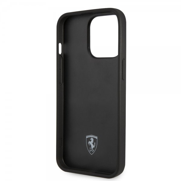 Ferrari iPhone 14 Pro Cover Logo Perforeret Rød