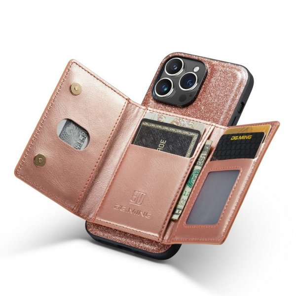 Dg.Ming iPhone 14 Pro Cover M3 Series Aftagelig Kortholder Guld