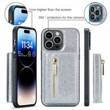Dg.Ming iPhone 14 Pro Cover M3 Series Aftagelig Kortholder Sølv