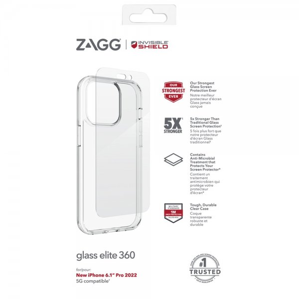 ZAGG InvisibleShield iPhone 14 Pro Cover med Skærmbeskyttelse Glass Elite 360