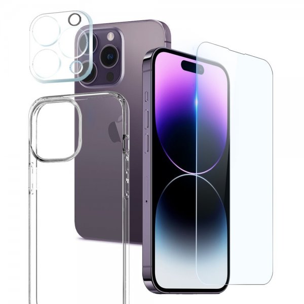 Northjo iPhone 14 Pro Cover med Skærmbeskyttelse og Kamerabeskyttelse 3-i-1