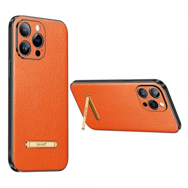 Sulada iPhone 14 Pro Cover med Stativ Orange