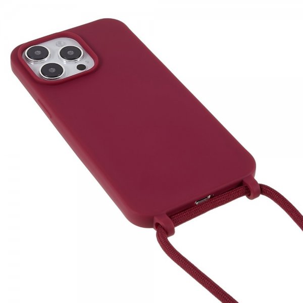 iPhone 14 Pro Cover med Strap Rød