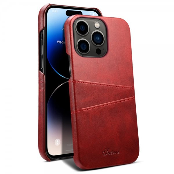 iPhone 14 Pro Cover med to Kortlommer Rød