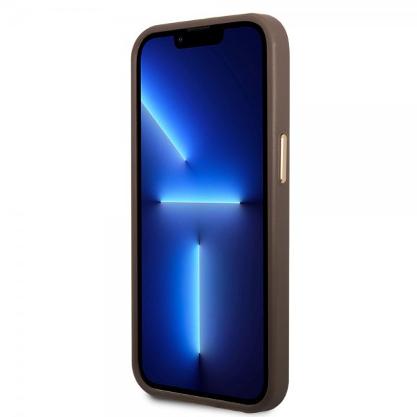 Guess iPhone 14 Pro Cover Metal Plate Logo MagSafe Brun