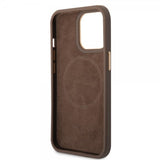 Guess iPhone 14 Pro Cover Metal Plate Logo MagSafe Brun