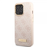 Guess iPhone 14 Pro Cover Metal Plate Logo MagSafe Rosa