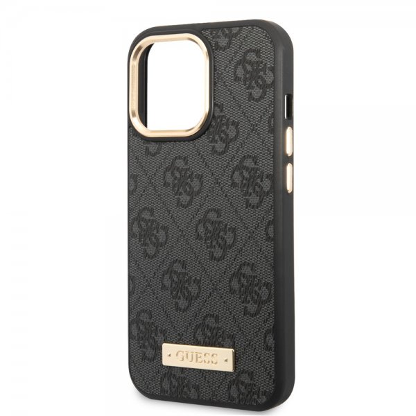 Guess iPhone 14 Pro Cover Metal Plate Logo MagSafe Sort