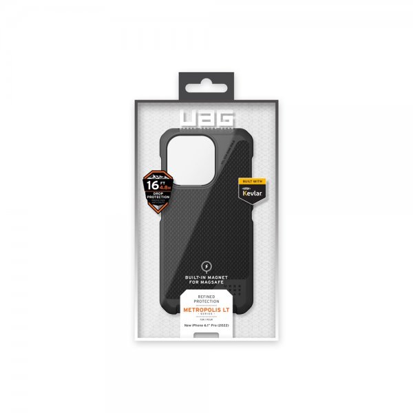 Urban Armor Gear (UAG) iPhone 14 Pro Cover Metropolis LT MagSafe Kevlar Black