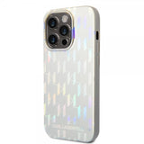 Karl Lagerfeld iPhone 14 Pro Cover Monogram Iridescent Silver
