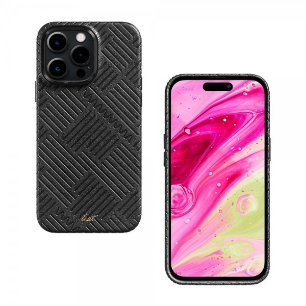 LAUT iPhone 14 Pro Cover Motif MagSafe Black Lines
