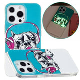iPhone 14 Pro Cover Motiv Hund med Høretelefoner