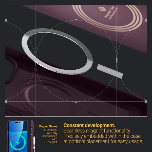 Caseology iPhone 14 Pro Cover Parallax Mag Burgundy Bean