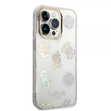 Guess iPhone 14 Pro Cover Peony Glitter Hvid