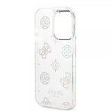 Guess iPhone 14 Pro Cover Peony Glitter Hvid