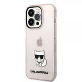 Karl Lagerfeld iPhone 14 Pro Cover Printed Choupette Transparent Rosa