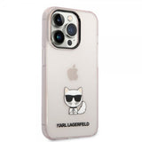 Karl Lagerfeld iPhone 14 Pro Cover Printed Choupette Transparent Rosa